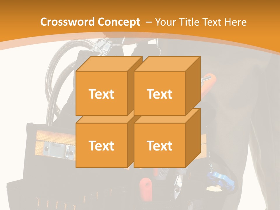 A Man Holding A Tool Belt With Tools In It PowerPoint Template