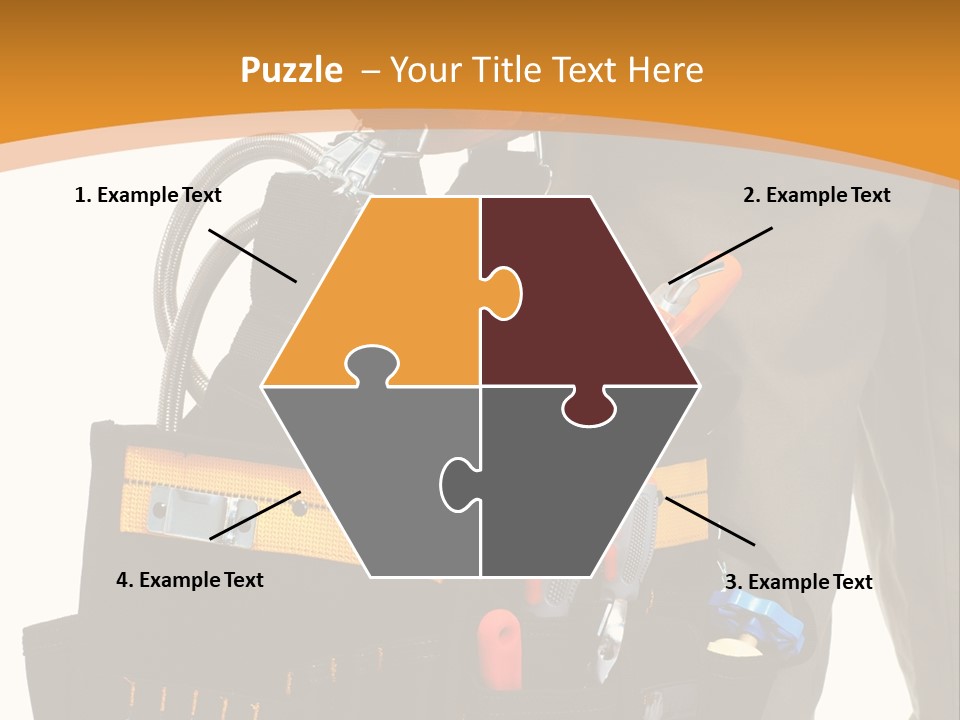 A Man Holding A Tool Belt With Tools In It PowerPoint Template