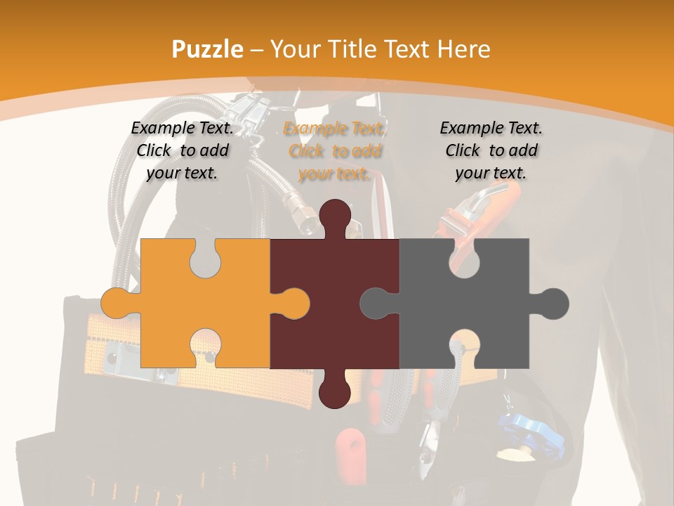 A Man Holding A Tool Belt With Tools In It PowerPoint Template