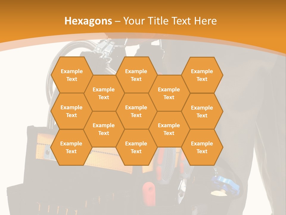 A Man Holding A Tool Belt With Tools In It PowerPoint Template