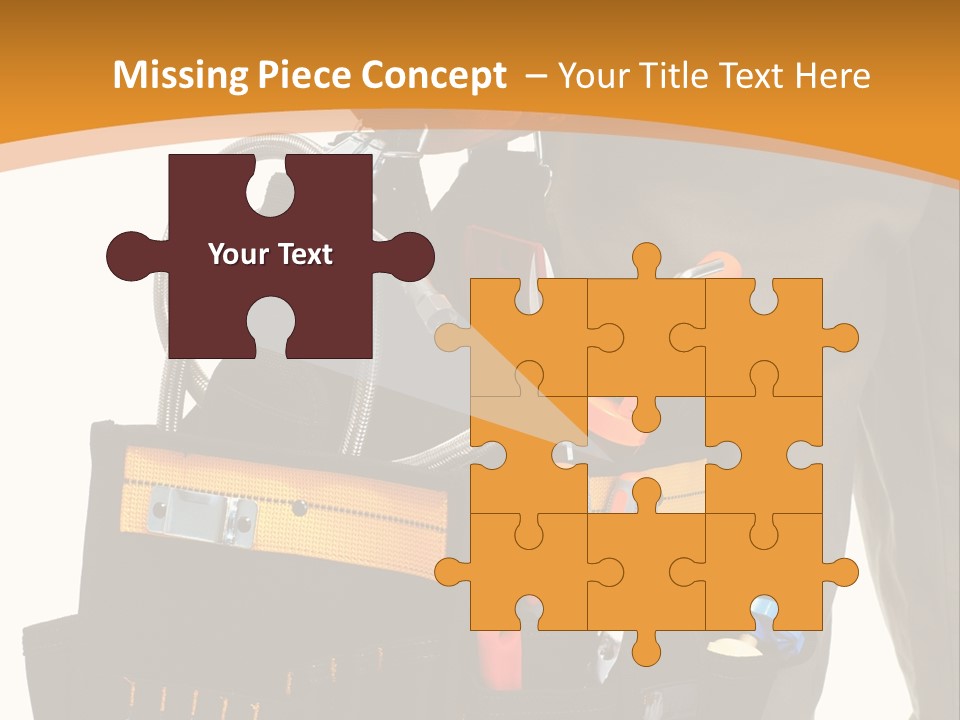 A Man Holding A Tool Belt With Tools In It PowerPoint Template