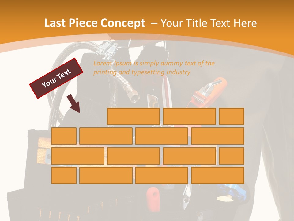 A Man Holding A Tool Belt With Tools In It PowerPoint Template