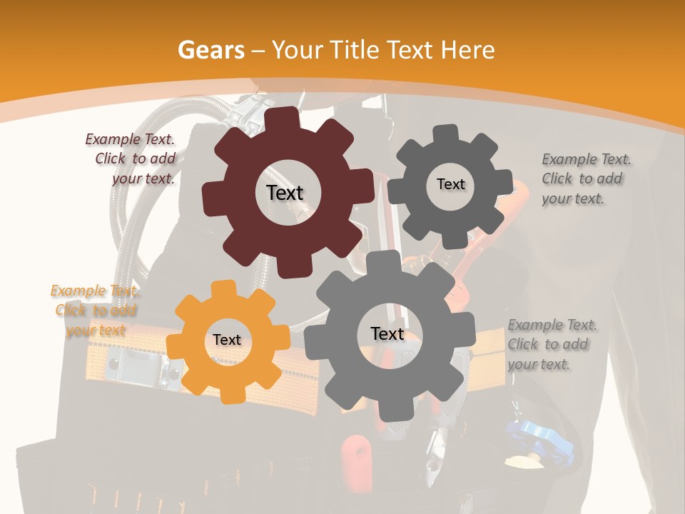 A Man Holding A Tool Belt With Tools In It PowerPoint Template
