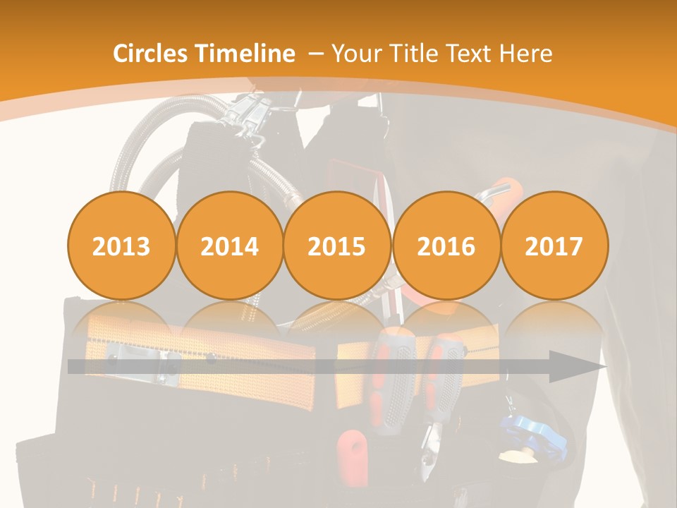 A Man Holding A Tool Belt With Tools In It PowerPoint Template