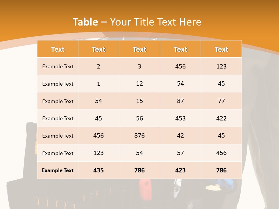 A Man Holding A Tool Belt With Tools In It PowerPoint Template