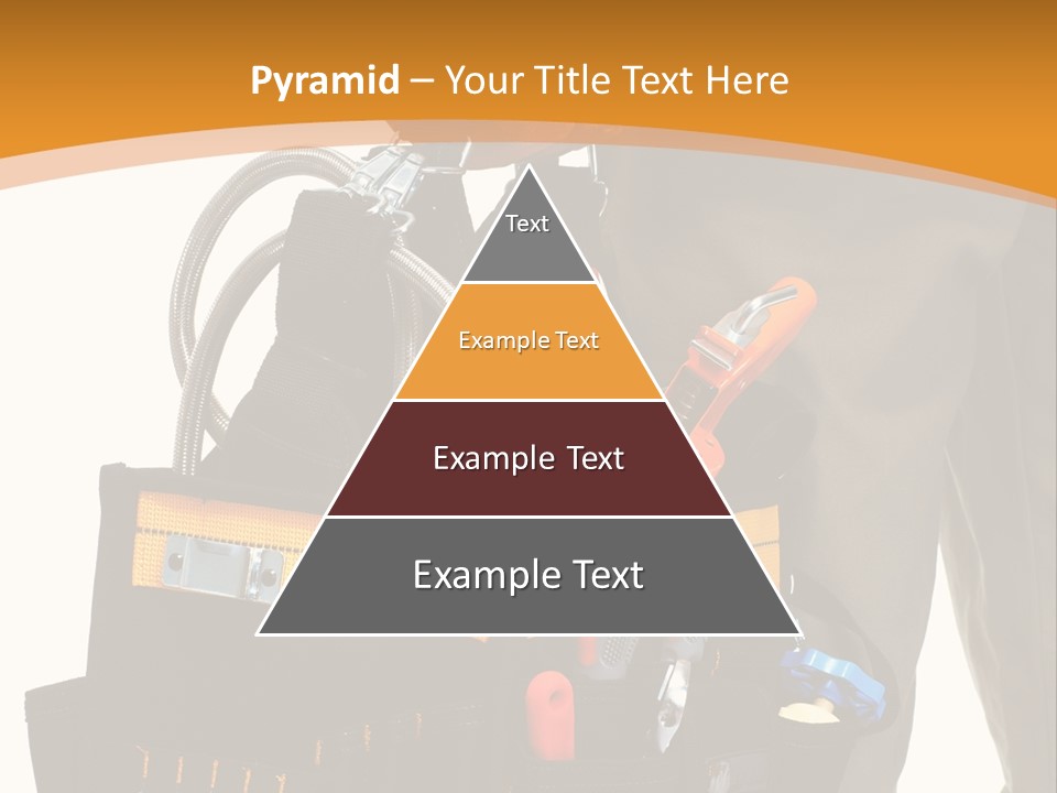 A Man Holding A Tool Belt With Tools In It PowerPoint Template
