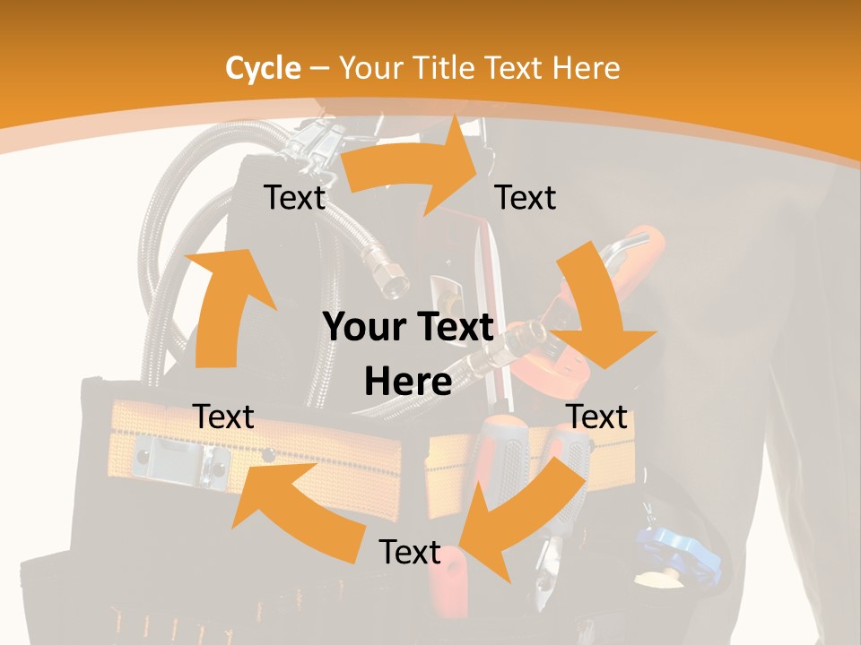A Man Holding A Tool Belt With Tools In It PowerPoint Template