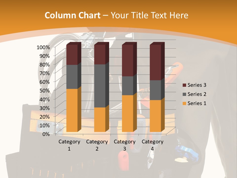 A Man Holding A Tool Belt With Tools In It PowerPoint Template