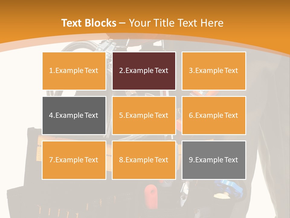 A Man Holding A Tool Belt With Tools In It PowerPoint Template