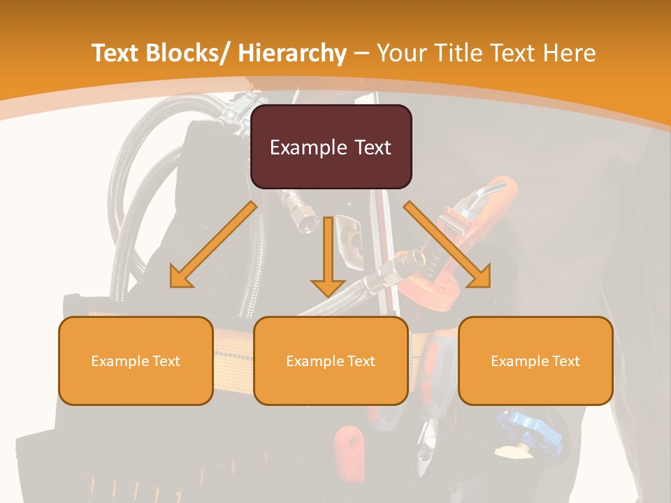 A Man Holding A Tool Belt With Tools In It PowerPoint Template