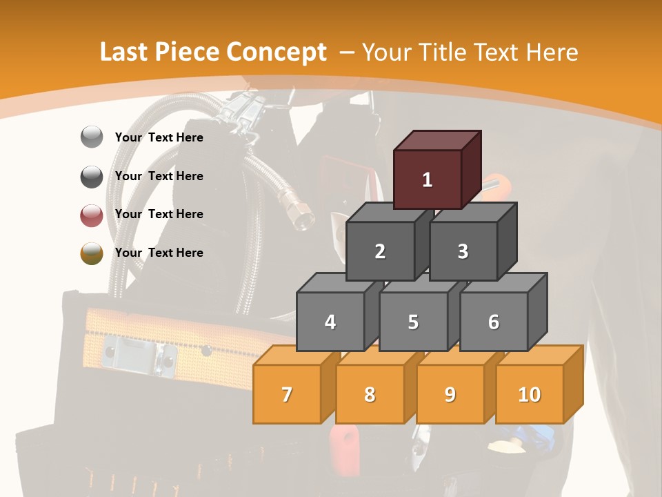 A Man Holding A Tool Belt With Tools In It PowerPoint Template