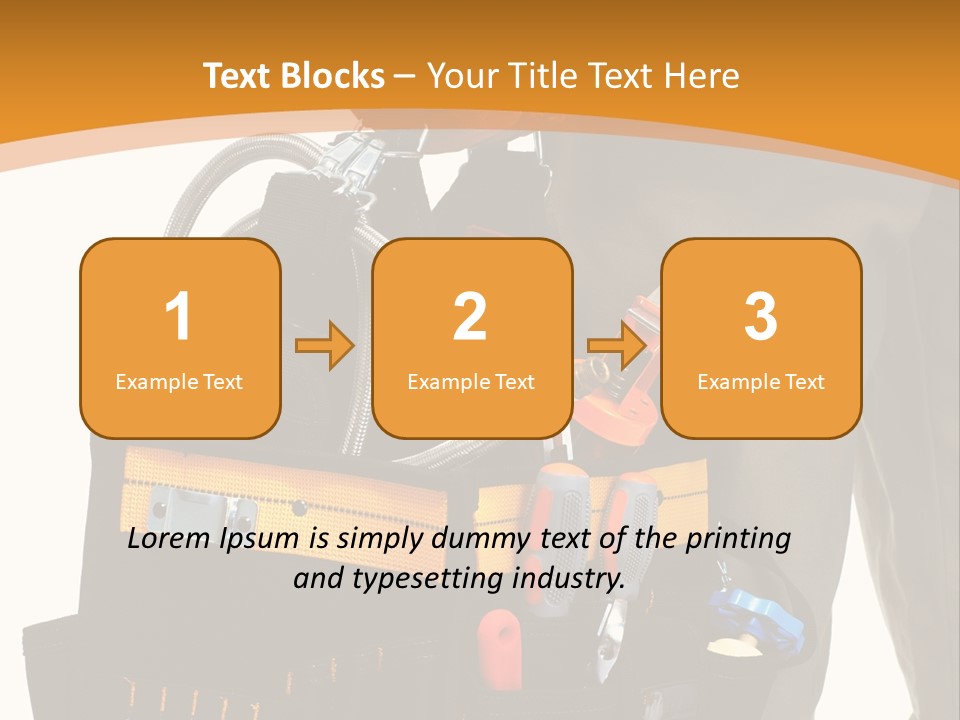 A Man Holding A Tool Belt With Tools In It PowerPoint Template