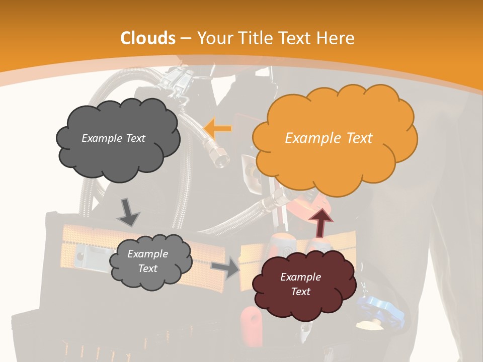 A Man Holding A Tool Belt With Tools In It PowerPoint Template