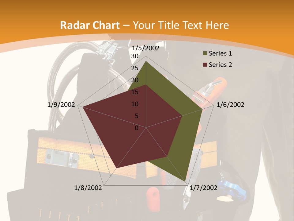 A Man Holding A Tool Belt With Tools In It PowerPoint Template