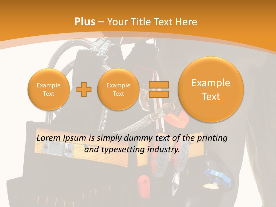 A Man Holding A Tool Belt With Tools In It PowerPoint Template