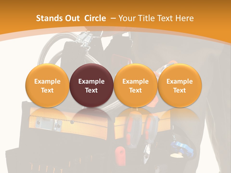 A Man Holding A Tool Belt With Tools In It PowerPoint Template