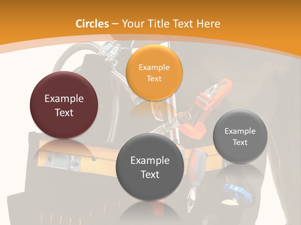 A Man Holding A Tool Belt With Tools In It PowerPoint Template