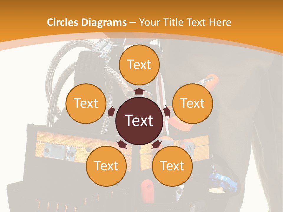 A Man Holding A Tool Belt With Tools In It PowerPoint Template