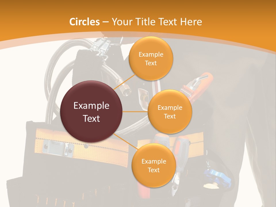 A Man Holding A Tool Belt With Tools In It PowerPoint Template