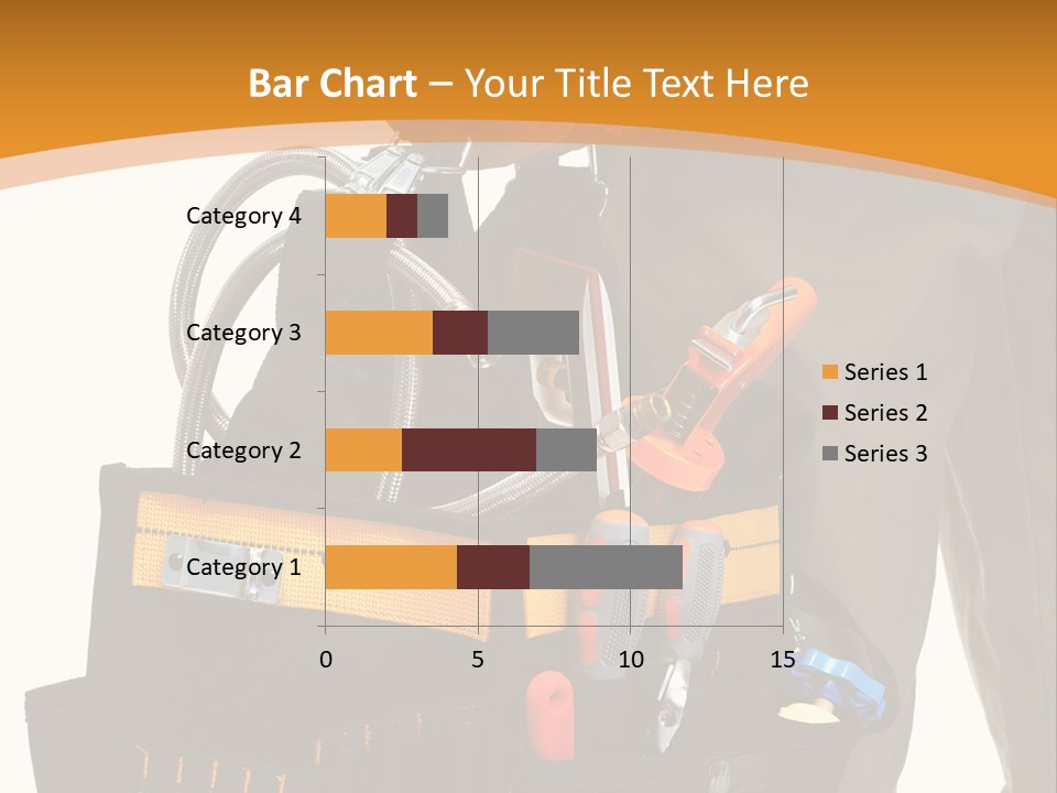 A Man Holding A Tool Belt With Tools In It PowerPoint Template