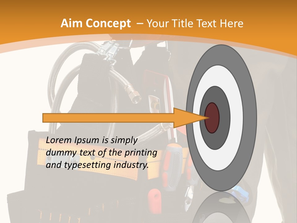 A Man Holding A Tool Belt With Tools In It PowerPoint Template