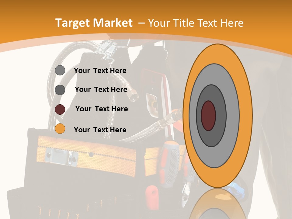 A Man Holding A Tool Belt With Tools In It PowerPoint Template