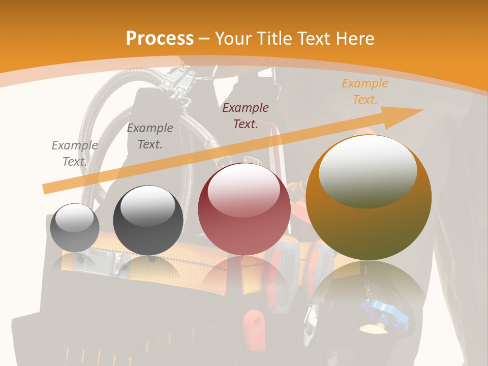 A Man Holding A Tool Belt With Tools In It PowerPoint Template