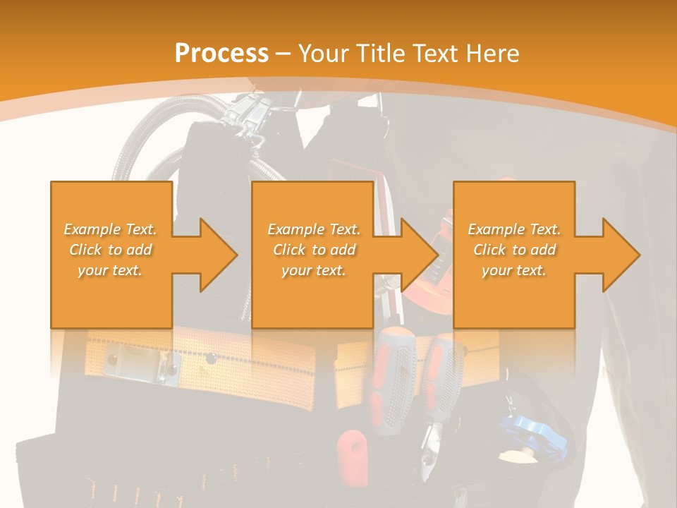 A Man Holding A Tool Belt With Tools In It PowerPoint Template