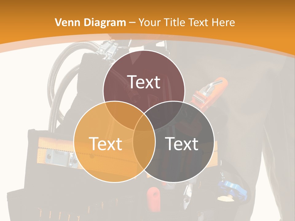 A Man Holding A Tool Belt With Tools In It PowerPoint Template
