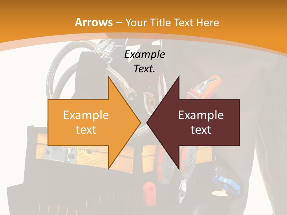 A Man Holding A Tool Belt With Tools In It PowerPoint Template