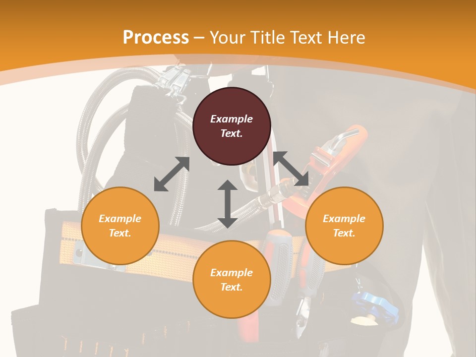 A Man Holding A Tool Belt With Tools In It PowerPoint Template