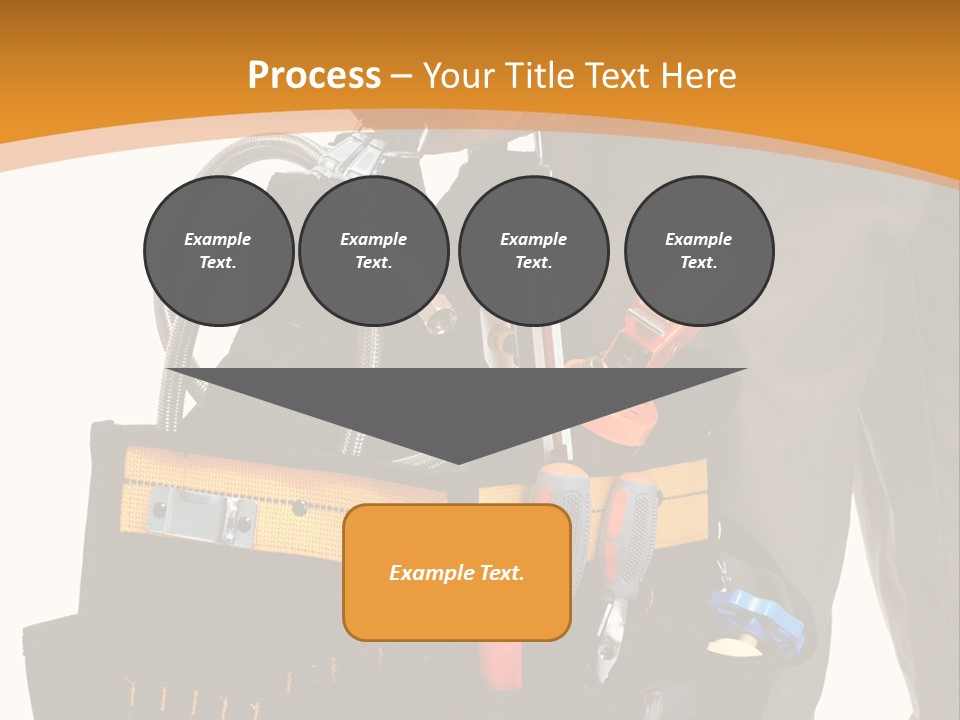 A Man Holding A Tool Belt With Tools In It PowerPoint Template