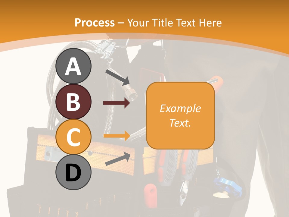 A Man Holding A Tool Belt With Tools In It PowerPoint Template