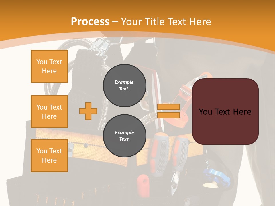 A Man Holding A Tool Belt With Tools In It PowerPoint Template