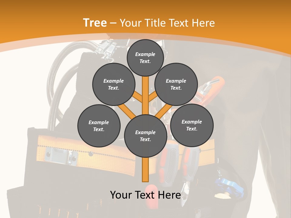 A Man Holding A Tool Belt With Tools In It PowerPoint Template