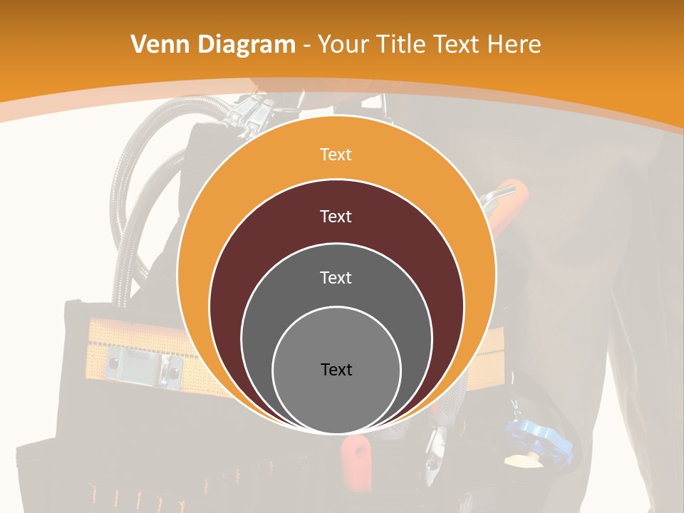 A Man Holding A Tool Belt With Tools In It PowerPoint Template
