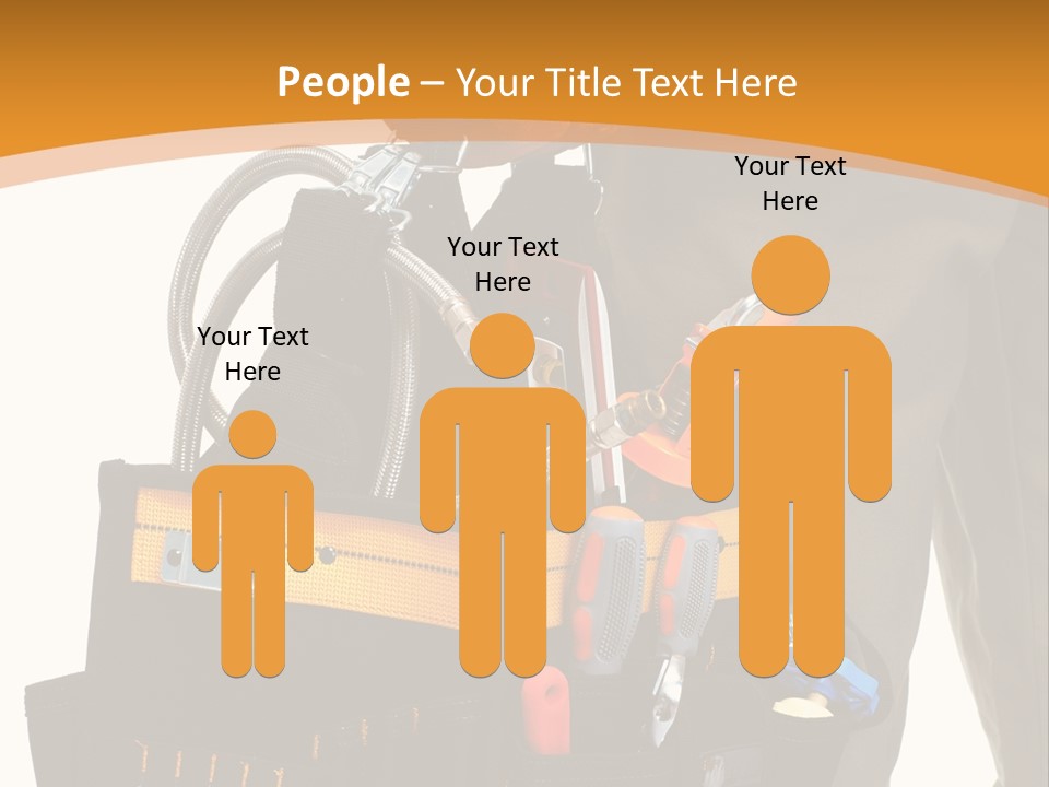 A Man Holding A Tool Belt With Tools In It PowerPoint Template