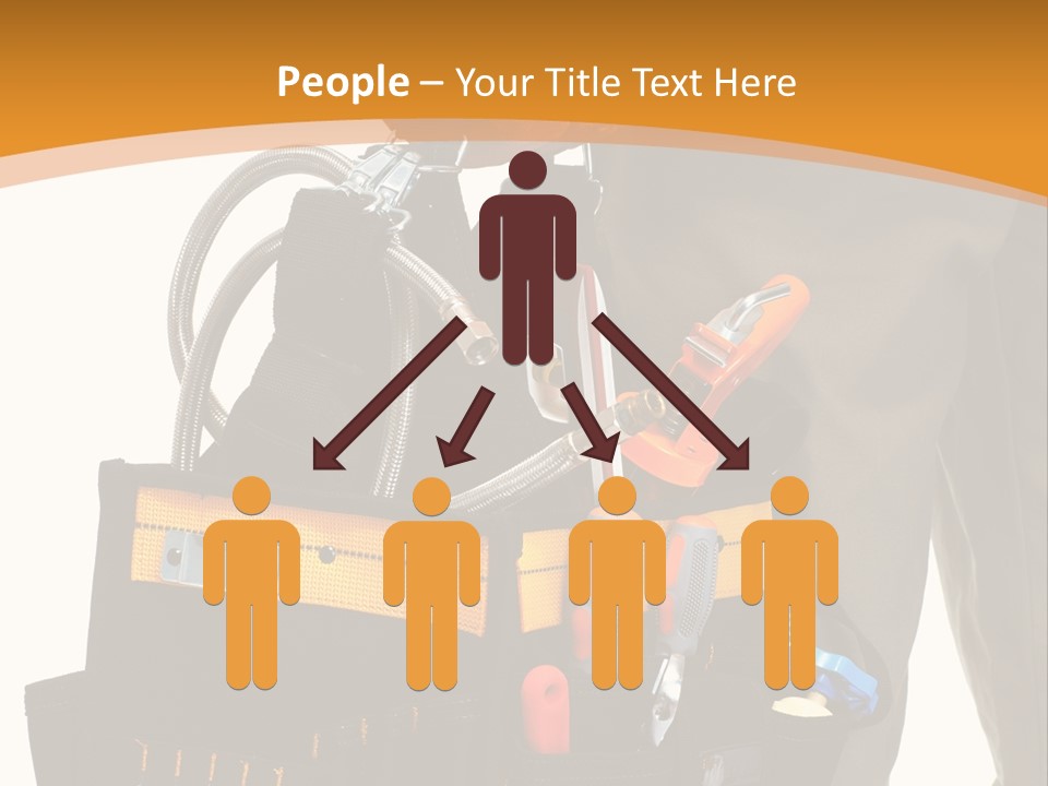 A Man Holding A Tool Belt With Tools In It PowerPoint Template