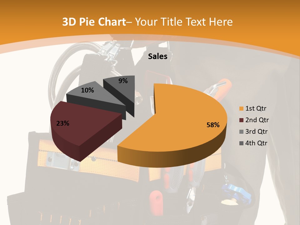 A Man Holding A Tool Belt With Tools In It PowerPoint Template
