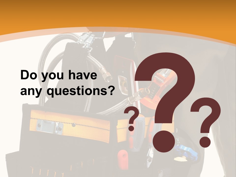 A Man Holding A Tool Belt With Tools In It PowerPoint Template