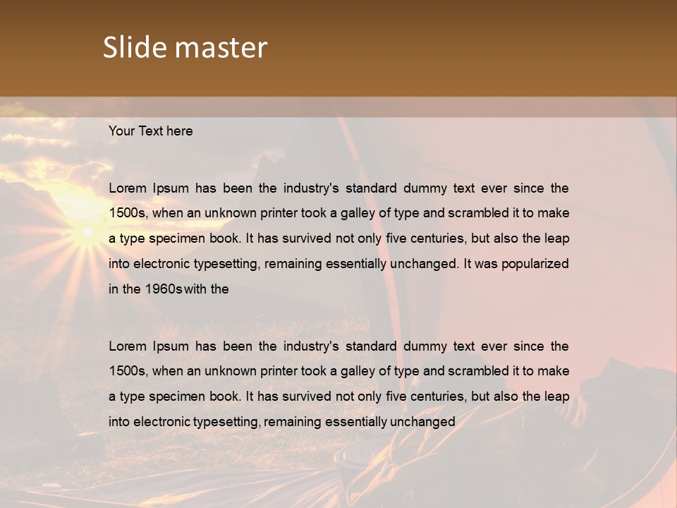 A Tent With The Sun Shining Through It PowerPoint Template