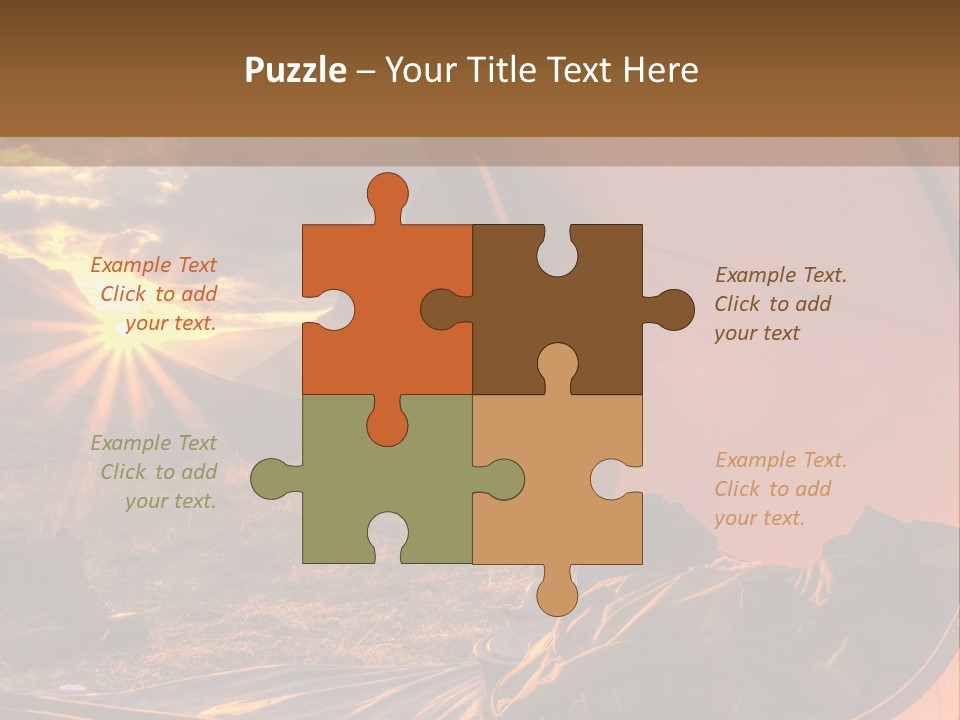 A Tent With The Sun Shining Through It PowerPoint Template