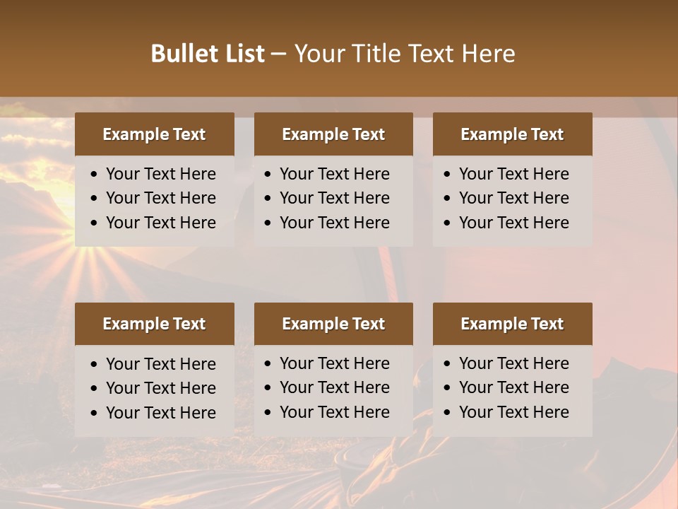 A Tent With The Sun Shining Through It PowerPoint Template