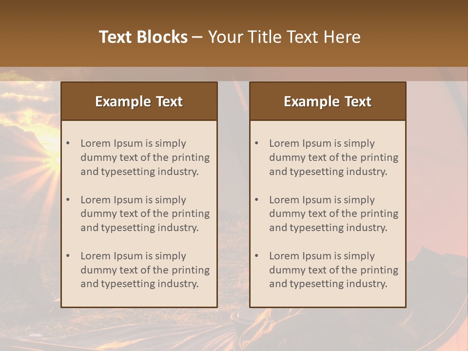 A Tent With The Sun Shining Through It PowerPoint Template