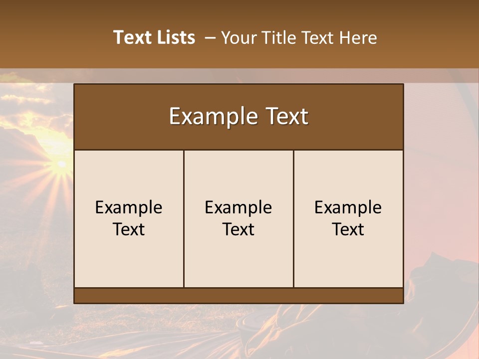 A Tent With The Sun Shining Through It PowerPoint Template