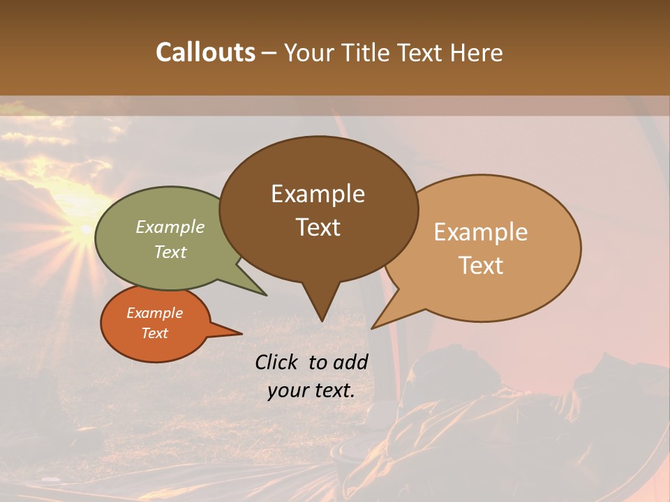 A Tent With The Sun Shining Through It PowerPoint Template