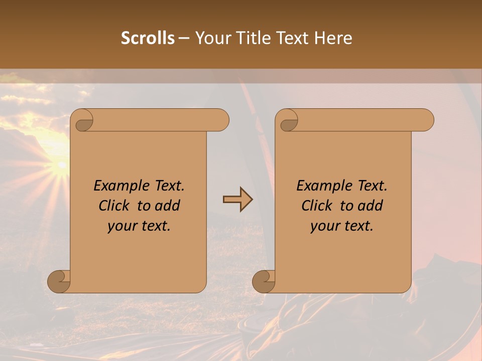 A Tent With The Sun Shining Through It PowerPoint Template