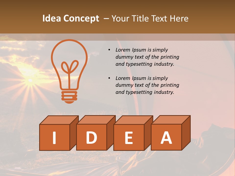 A Tent With The Sun Shining Through It PowerPoint Template