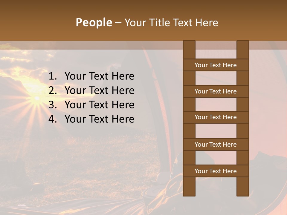 A Tent With The Sun Shining Through It PowerPoint Template