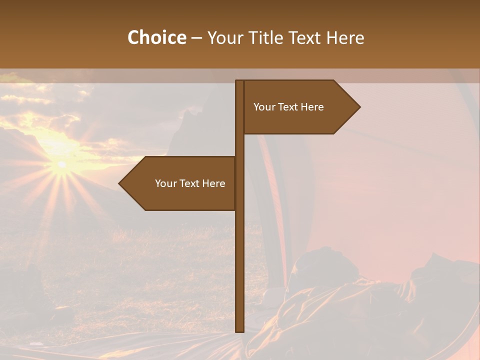 A Tent With The Sun Shining Through It PowerPoint Template